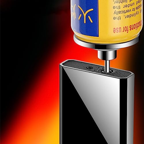 Windproof Jet Double Flame Lighter, Clock Lighter 2 in 1, Portable Pocket Lighter, Refillable Butane Adjustable Flame Lighter (Color : Gold2)