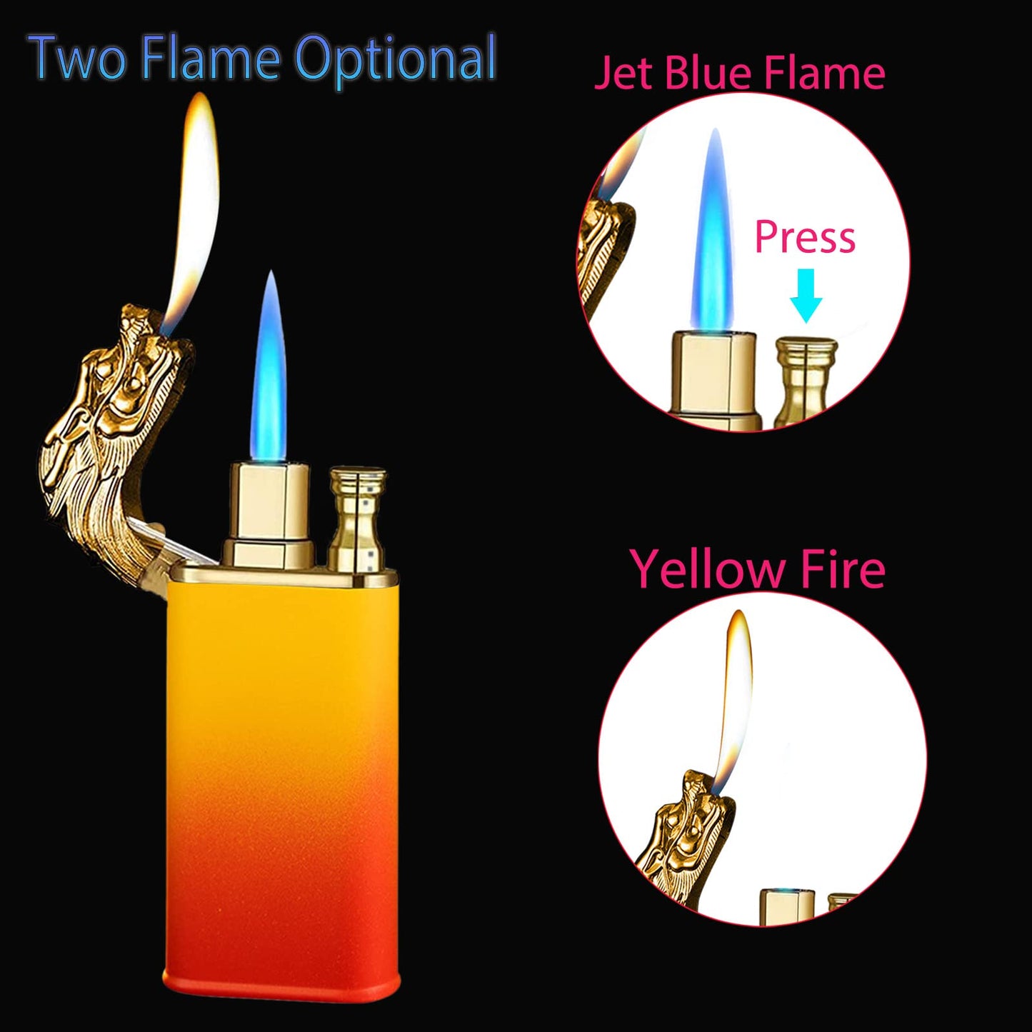 Customizable flame dragon lighter