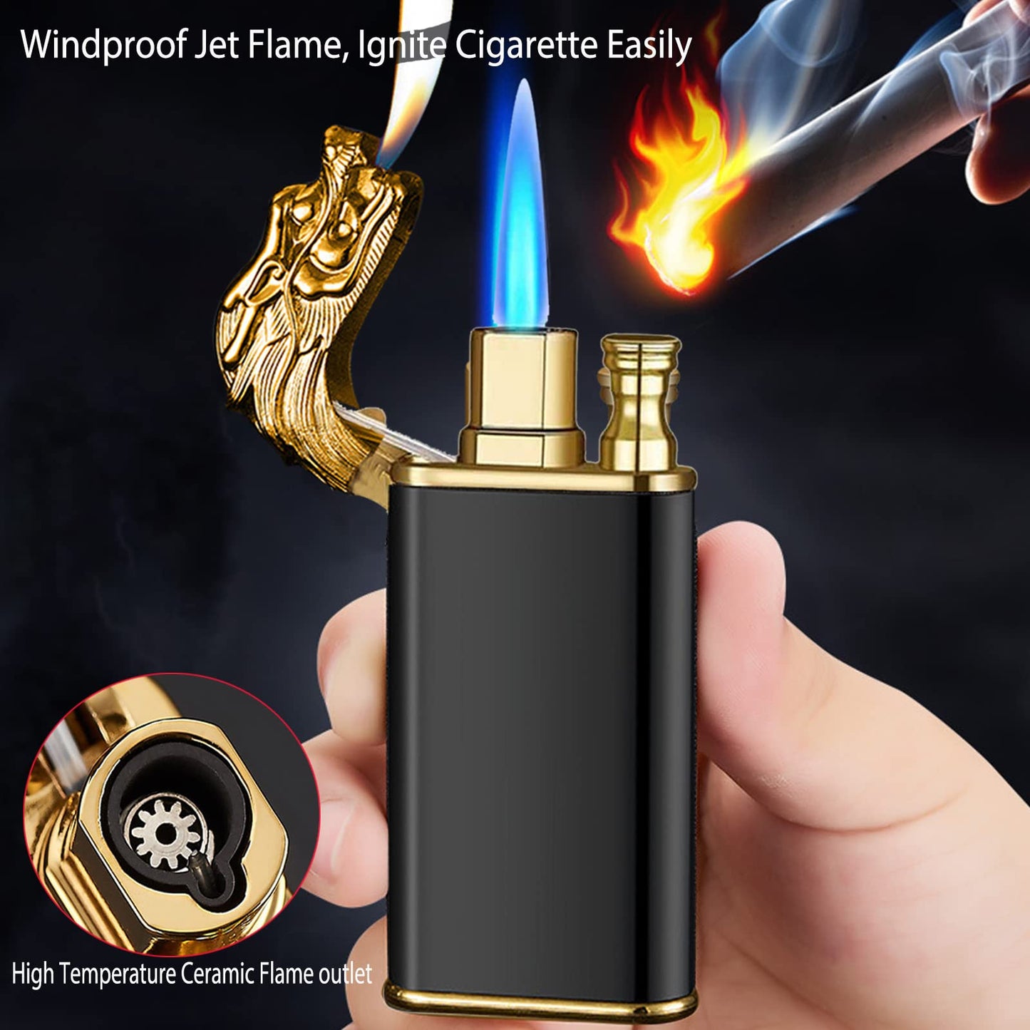 Customizable flame dragon lighter