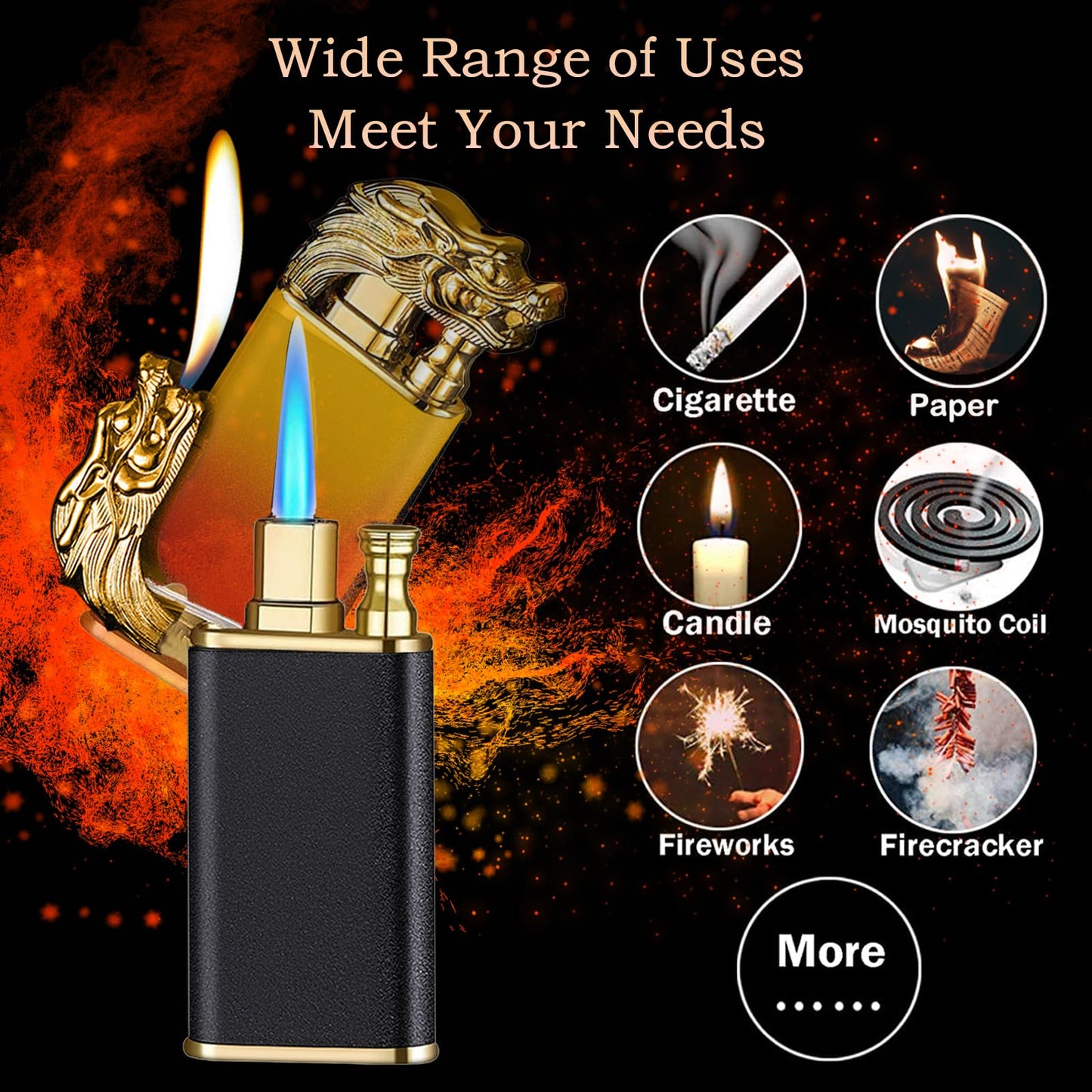 Customizable flame dragon lighter