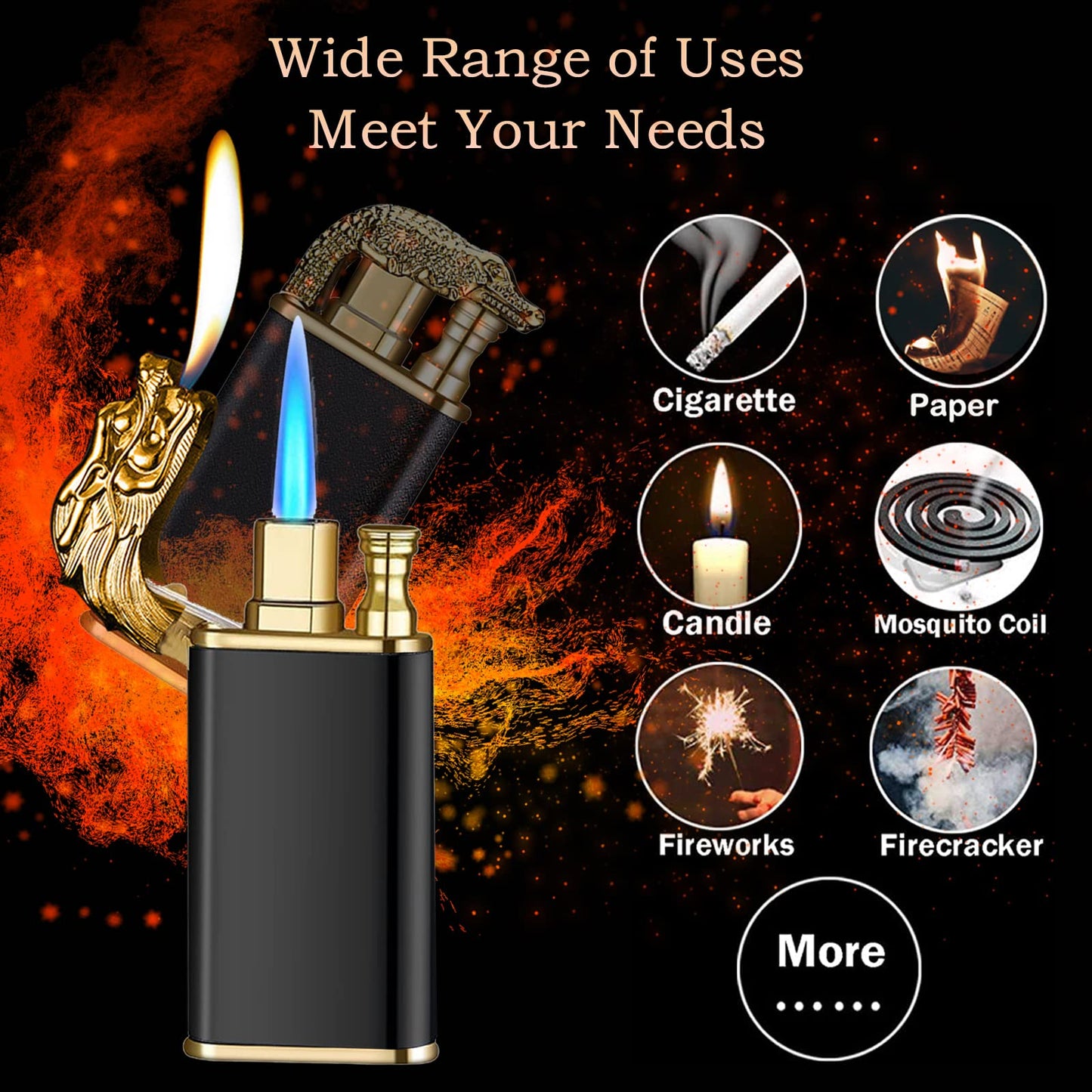 Customizable flame dragon lighter